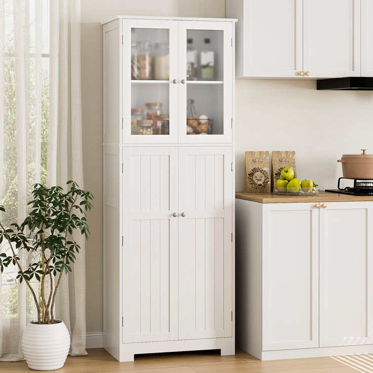 White pantry kitchen deals cabinet